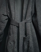 "Maison Margiela" 17AW belted gown knit coat