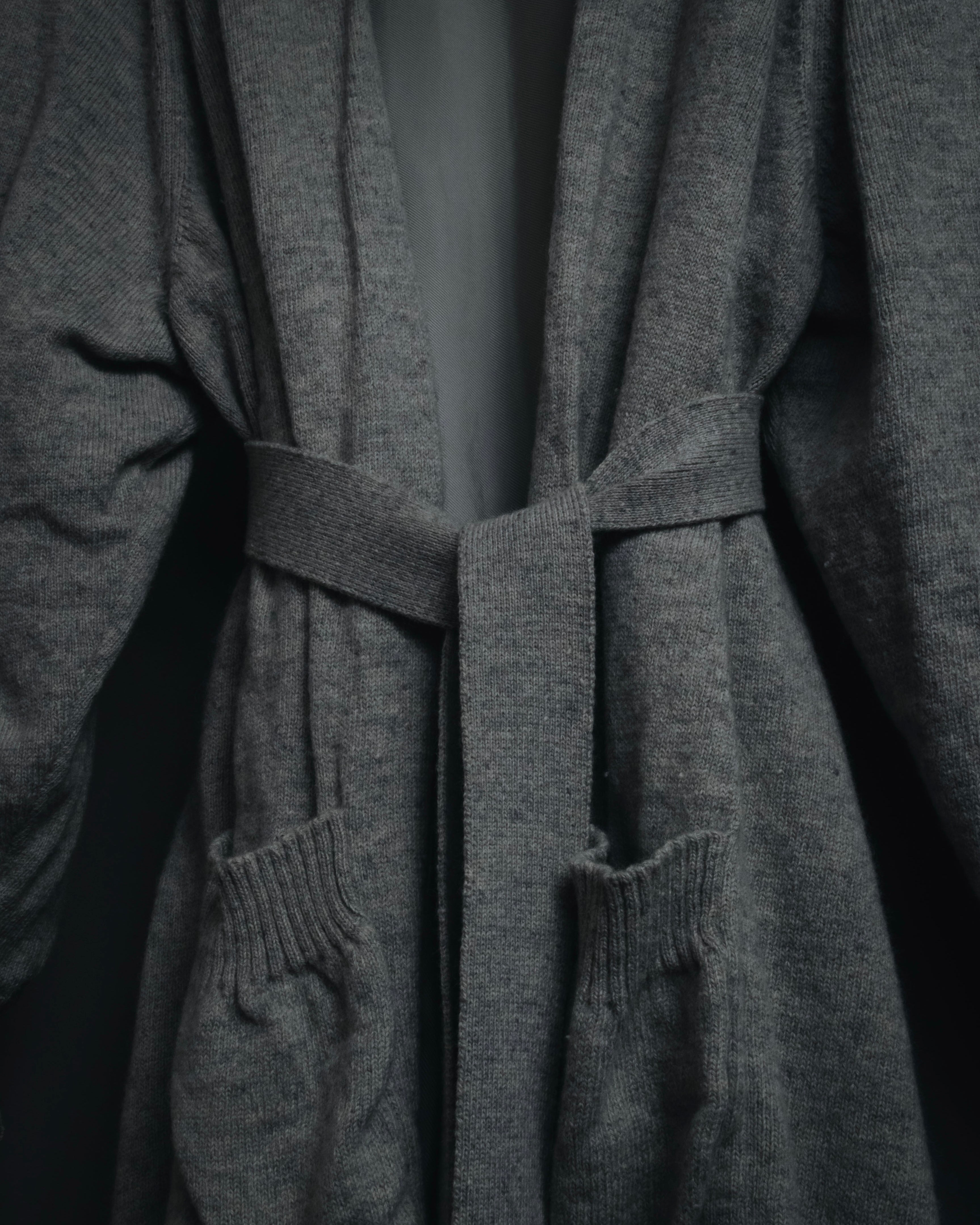 "Maison Margiela" 17AW belted gown knit coat