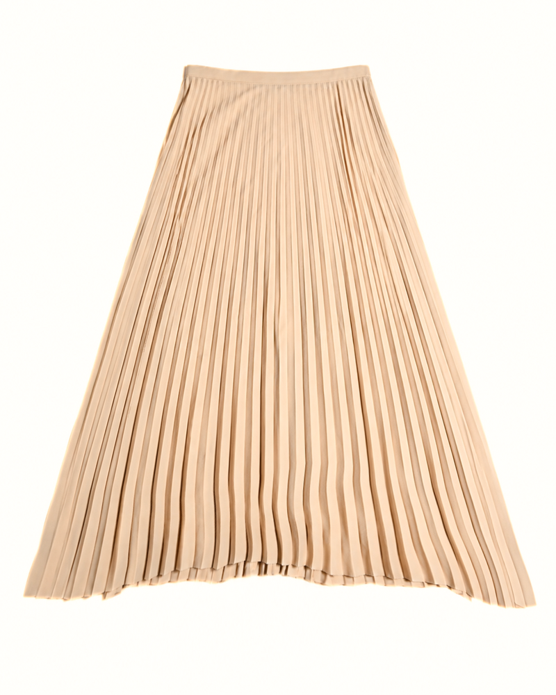 HELMUT LANG / Architectural Pleated Long Skirt Ivory