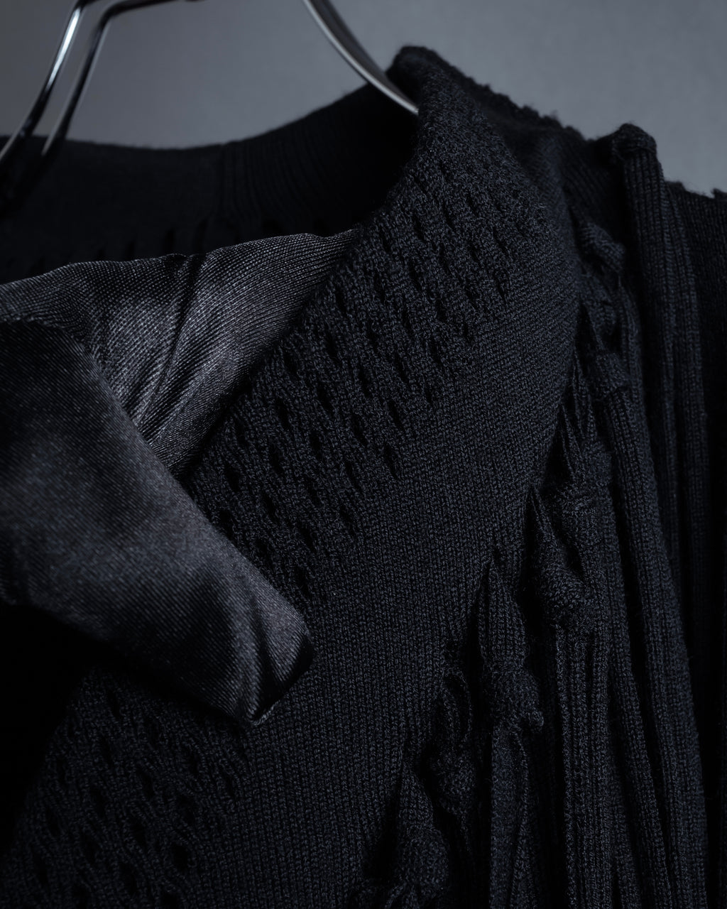 "ISSEY MIYAKE" 01AWRough knit fringe design cardigan