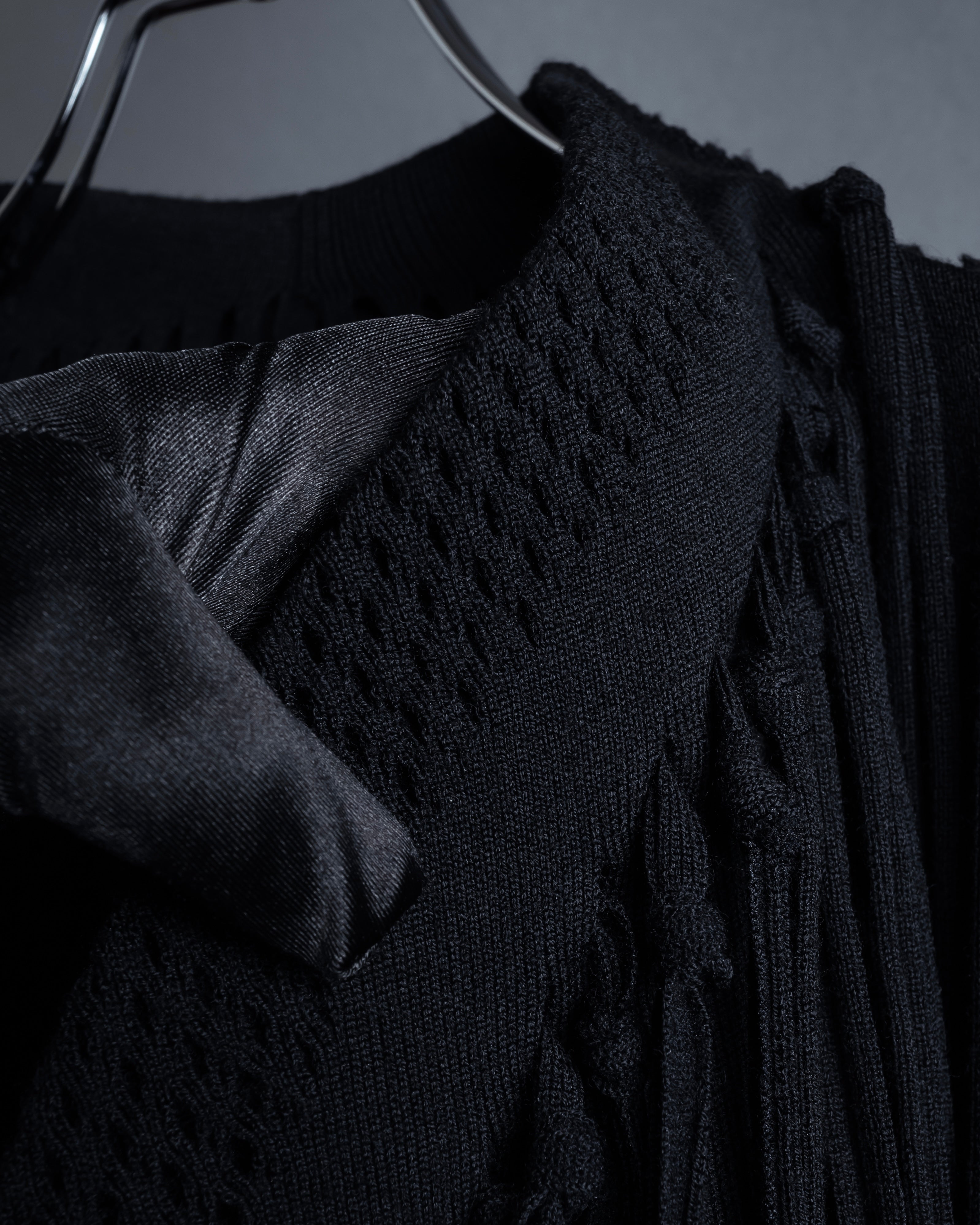 "ISSEY MIYAKE" 01AWRough knit fringe design cardigan