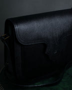 "YVES SAINT LAURENT" Cassandra logo engraved flap design leather bag