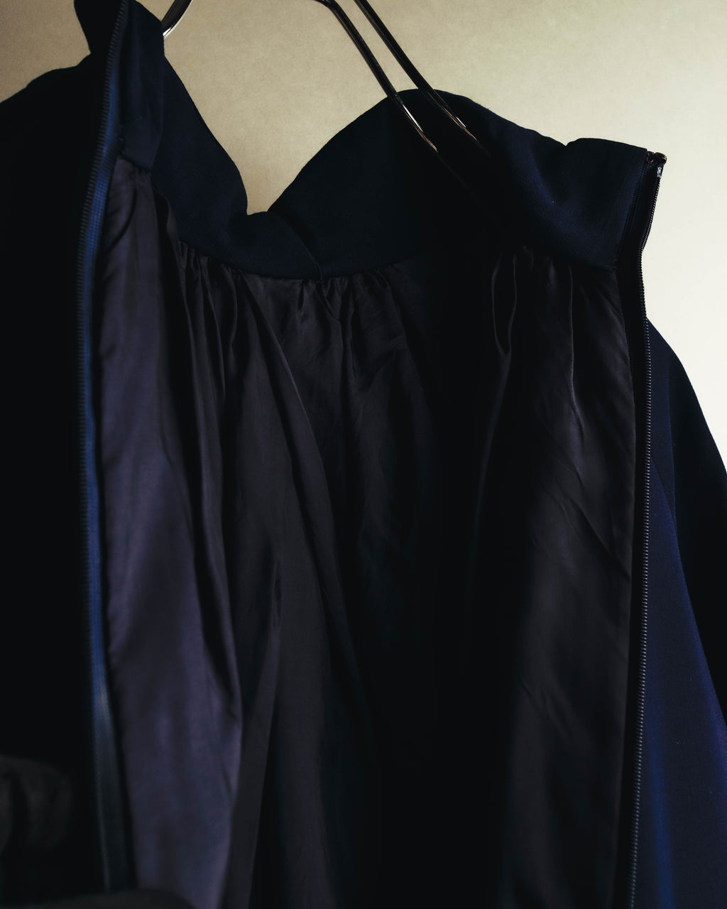 –SPECIAL– "Christian Dior" 80's-90's Sculptural high-neck long dress