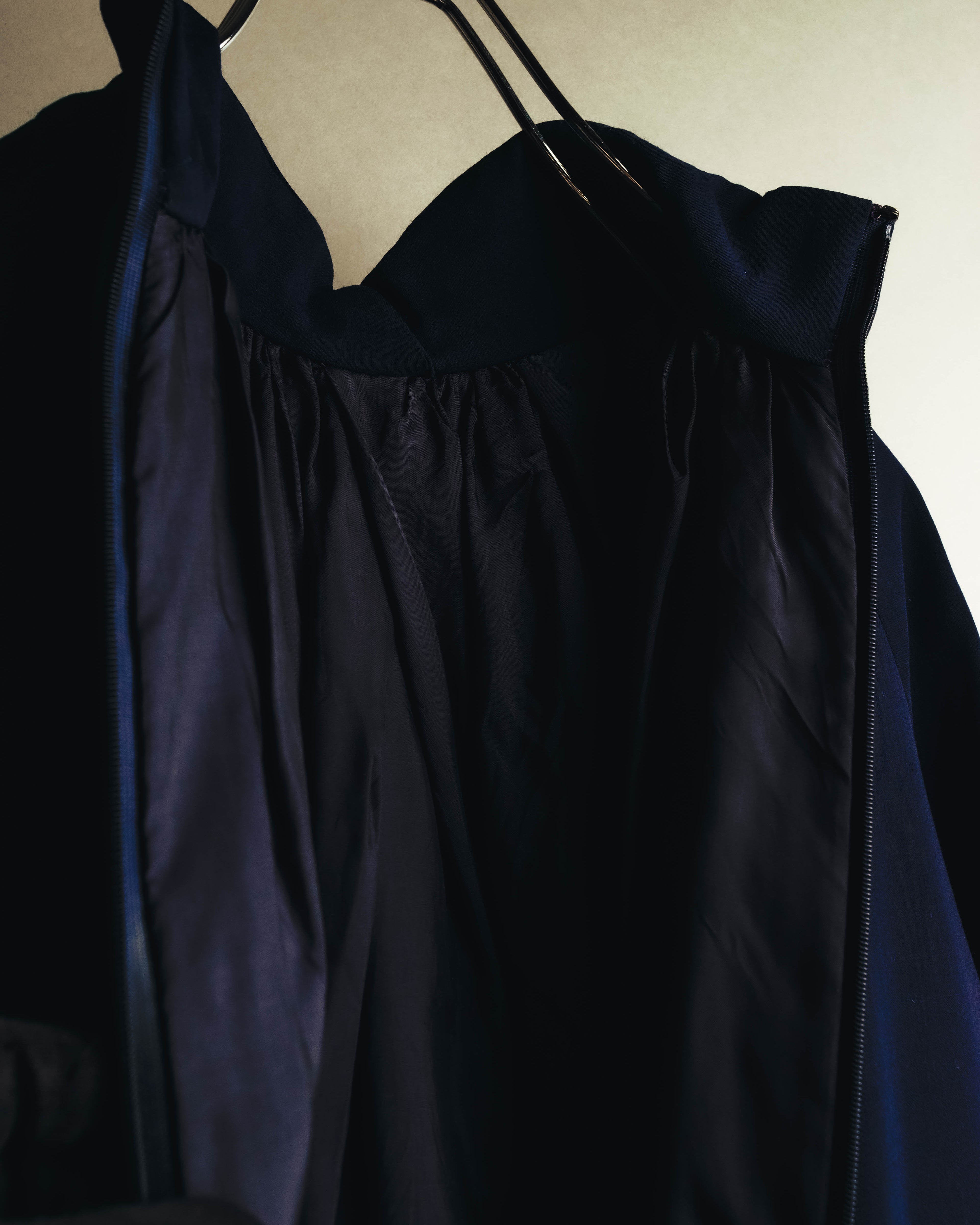 –SPECIAL– "Christian Dior" 80's-90's Sculptural high-neck long dress