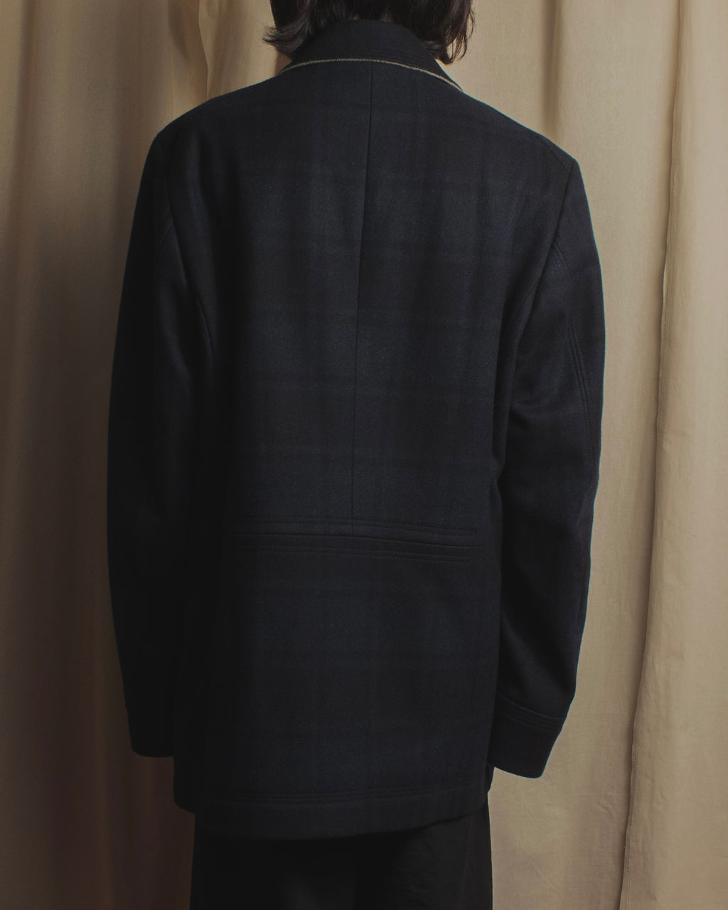 Abrigo de cuadros de doble botonadura "HUGO BOSS"