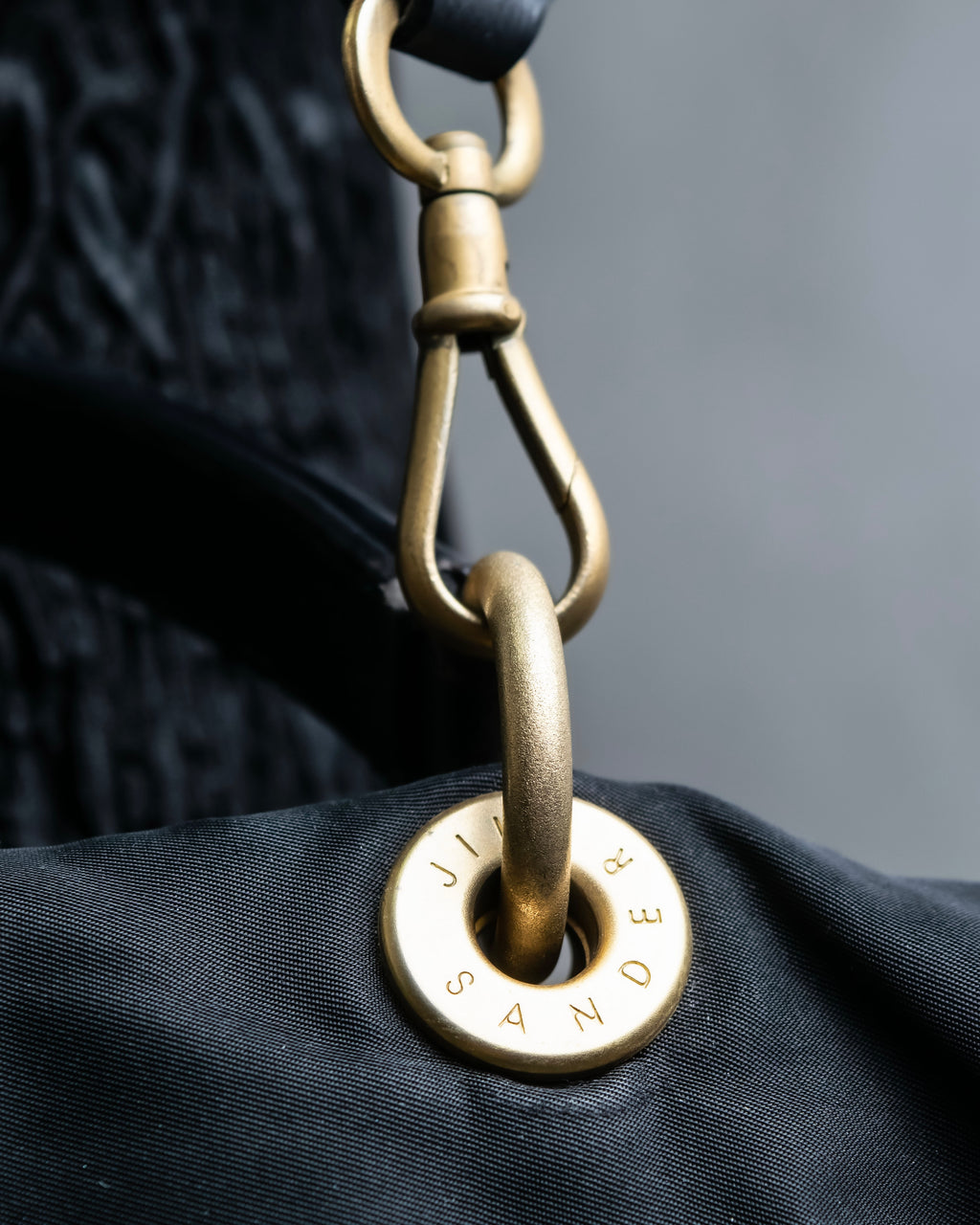 “JIL SANDER” Gold buckle 2 way nylon hand bag