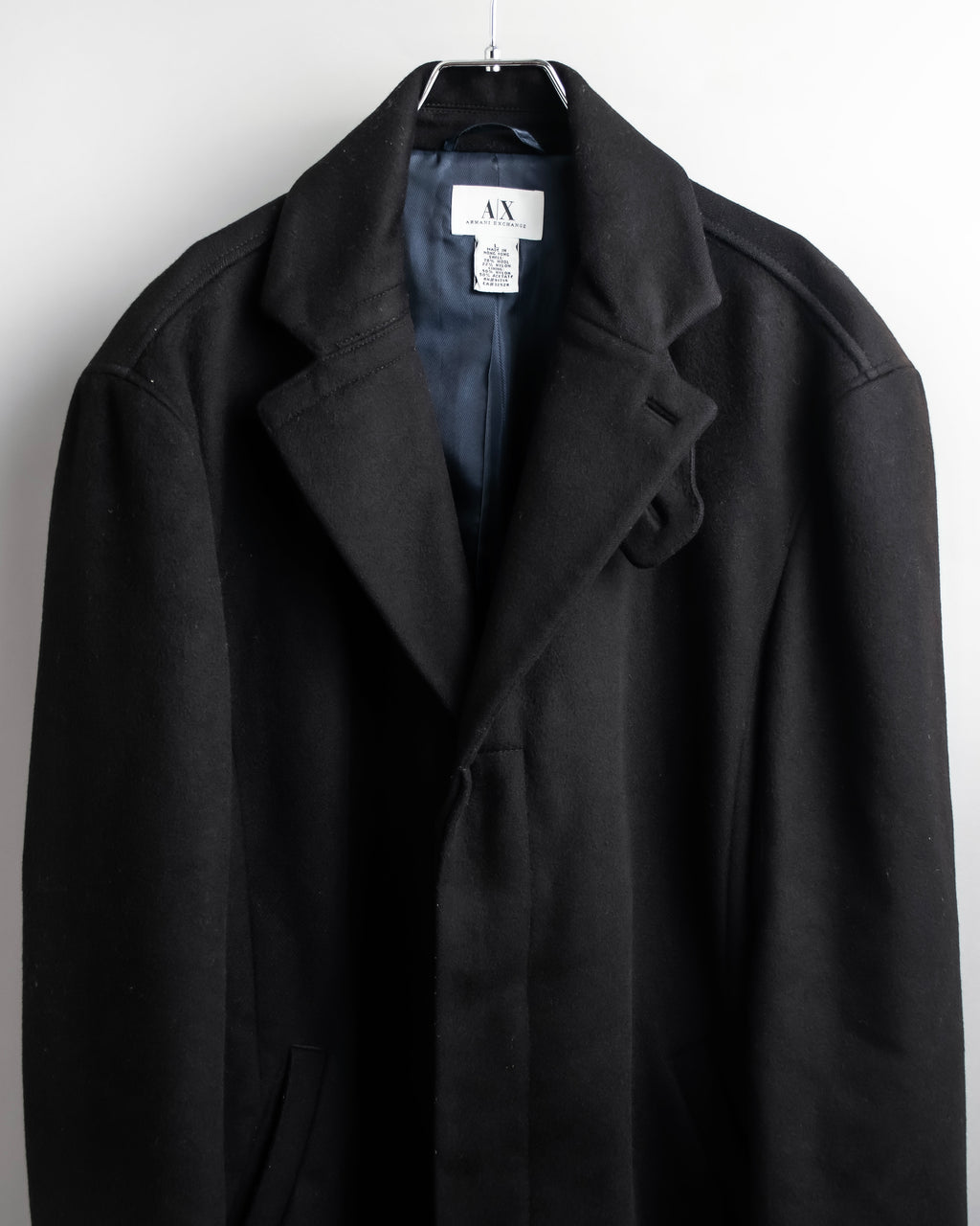 "ARMANI EXCHANGE" Sloth latch design stand color mid-length coat
