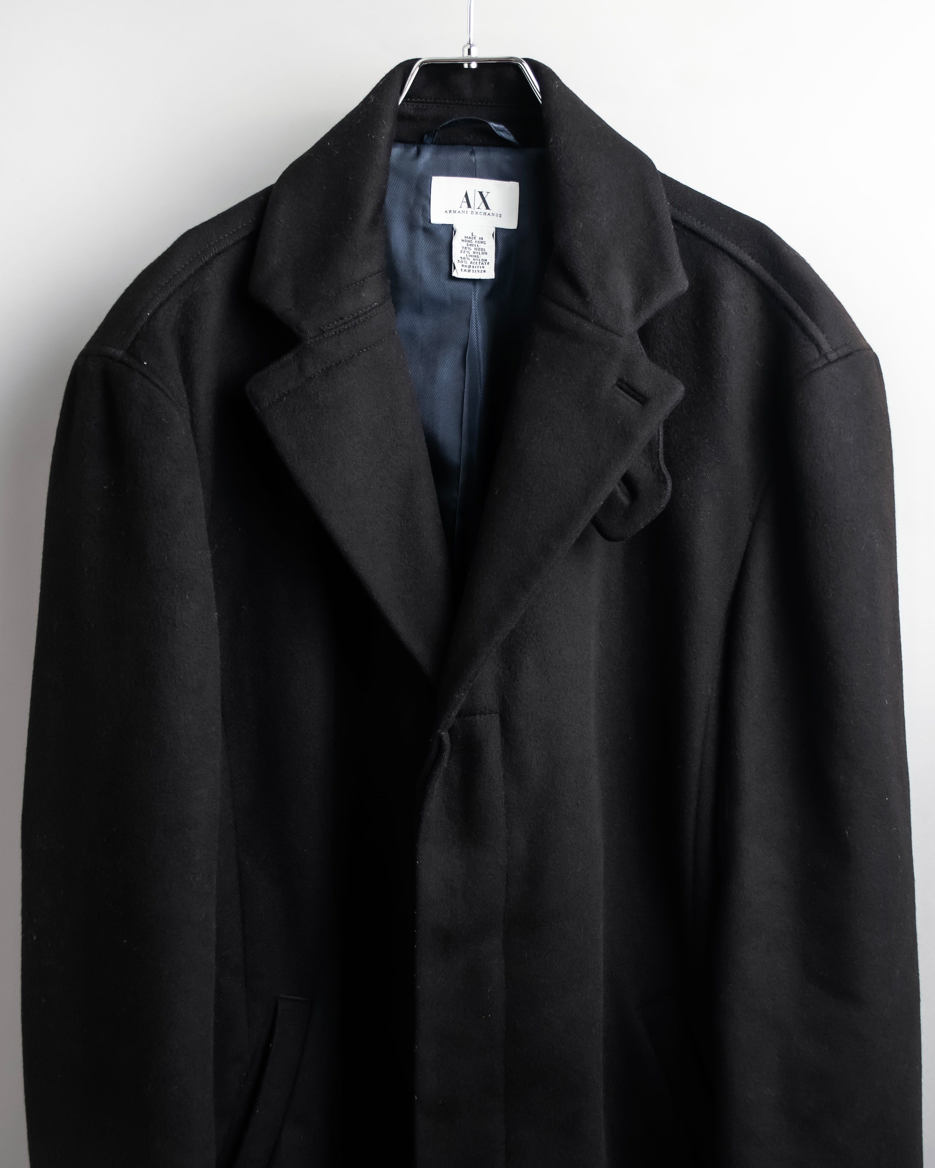 "ARMANI EXCHANGE" Sloth latch design stand color mid-length coat