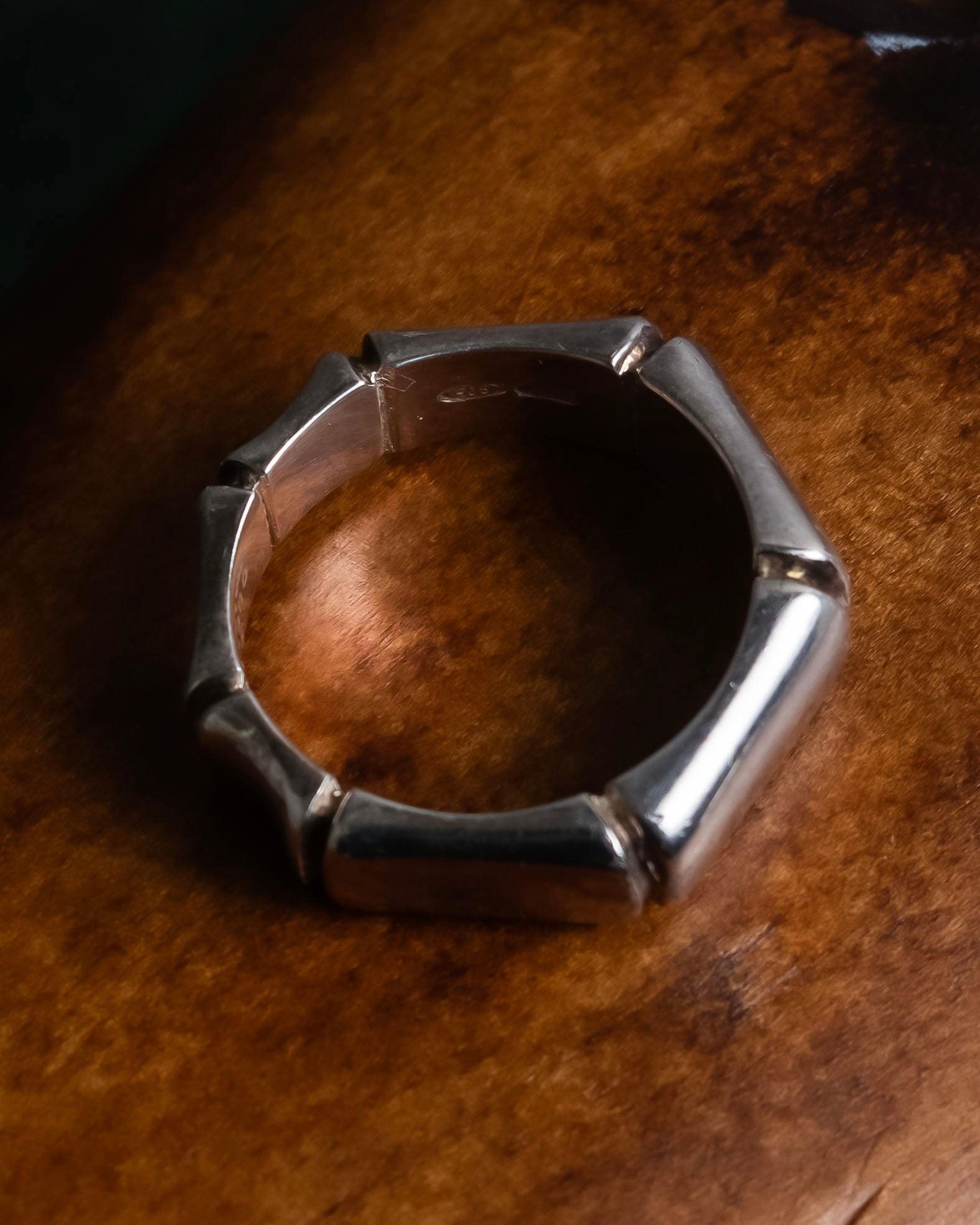 "GUCCI" Bamboo motif design silver 925 ring