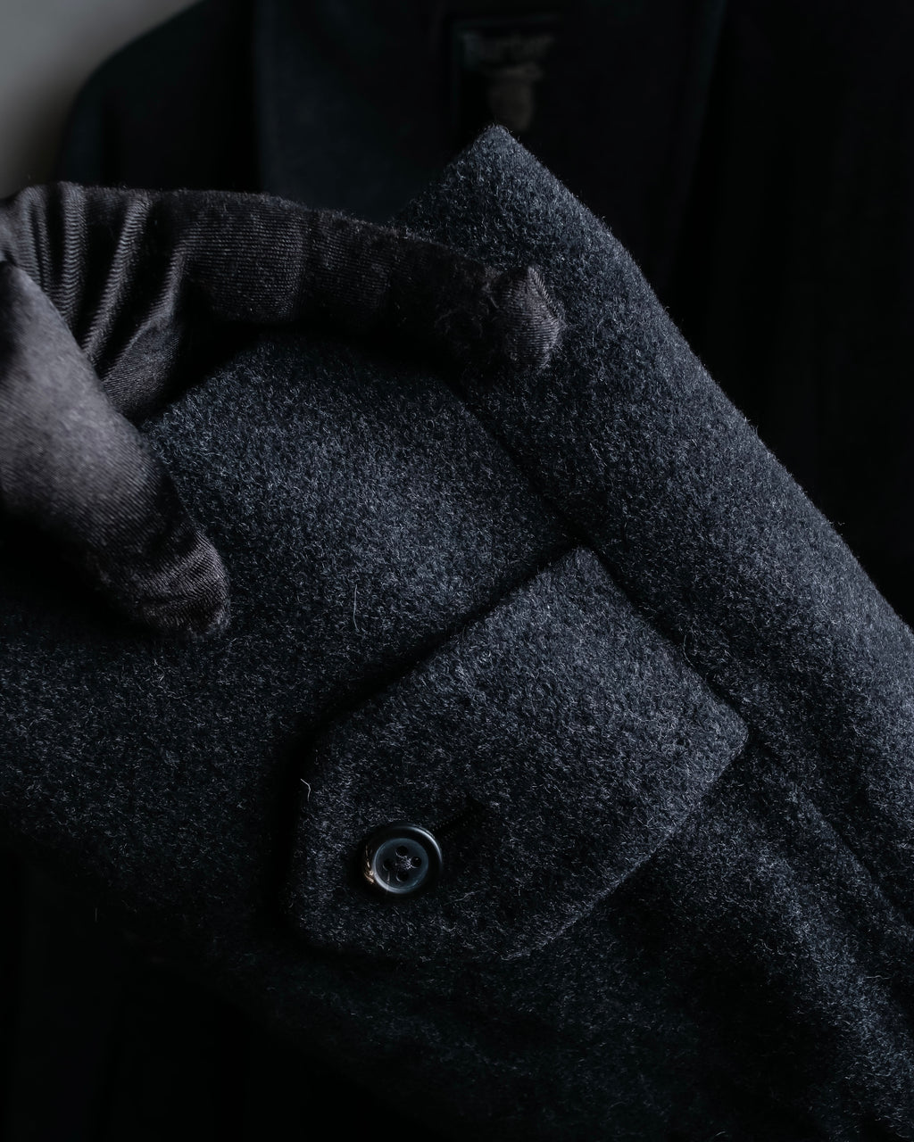 "BURBERRYS" Vintage stand collar concealed long coat