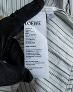 "LOEWE" Balloon sleeve striped high neck shirt