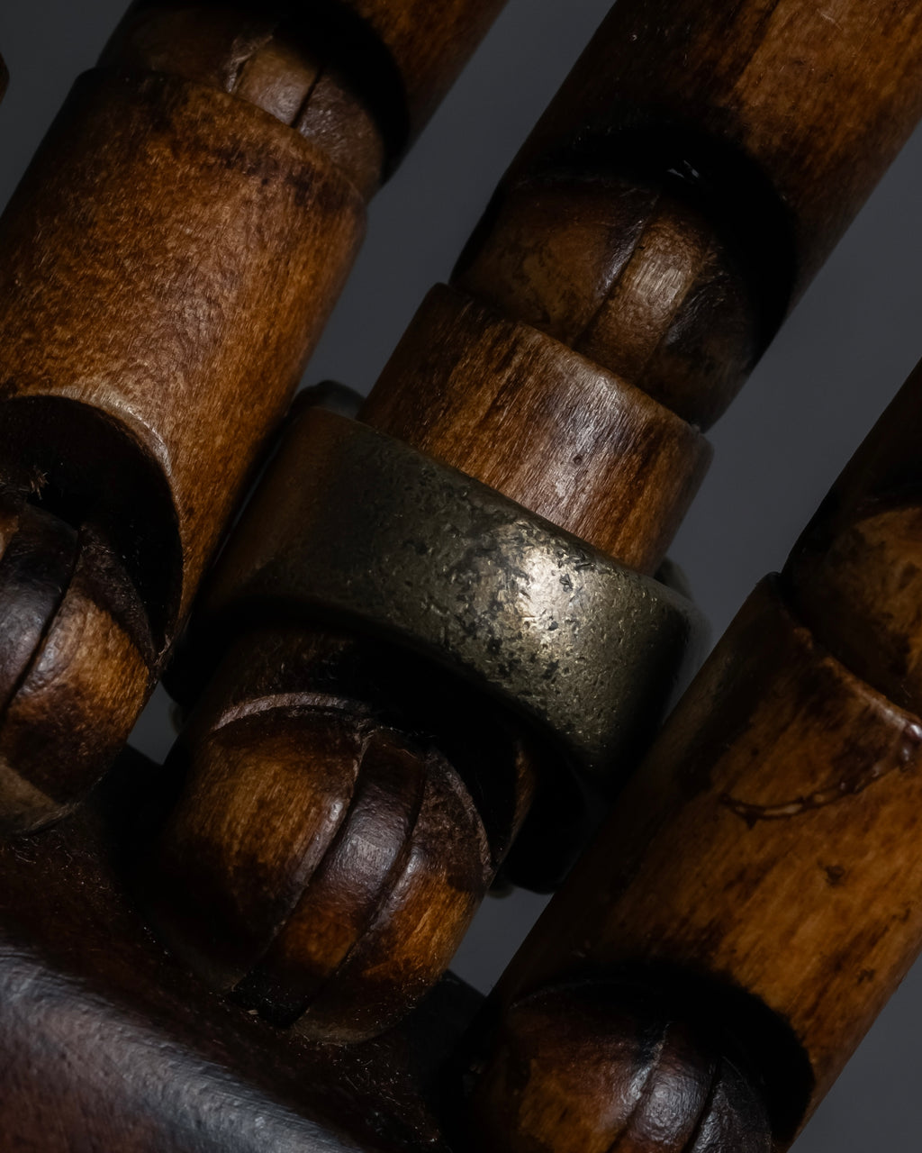 "CHANEL" 00 AW Glass pearl Coco mark motif gold ring