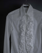 "Dolce & Gabbana" Tiered frill design white shirt