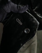 "FERAUD" Vintage velour glossy black tailored jacket