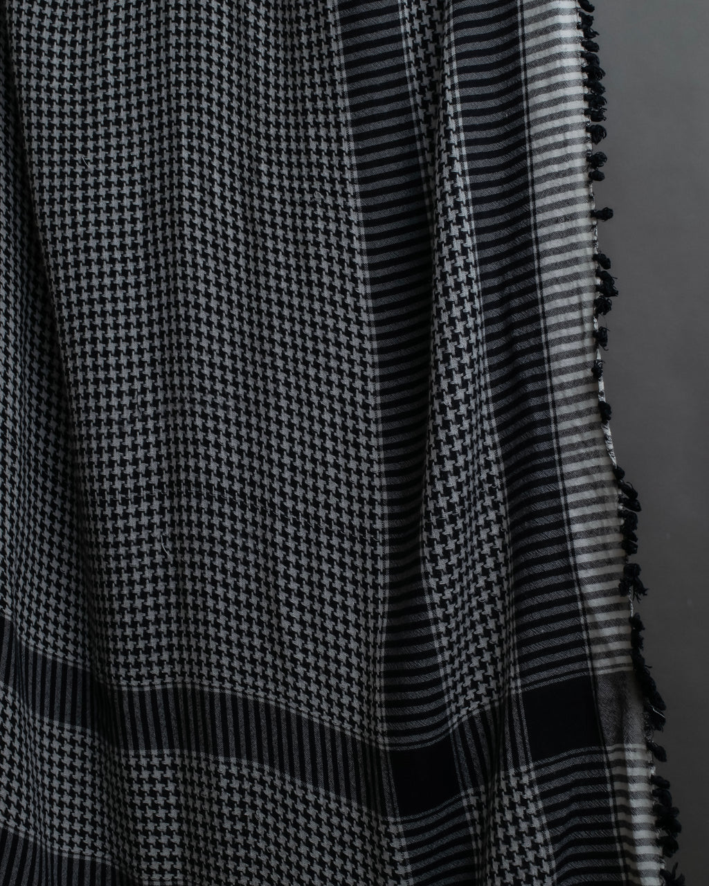 "Vintage houndstooth combination pattern large stole"