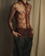 -SPECIAL- "HERMES" 00's Jean-Paul Gaultier Era Engineered Lace Shirt