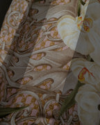 "Christian Dior" Geometric＆arabesque motif silk scarf