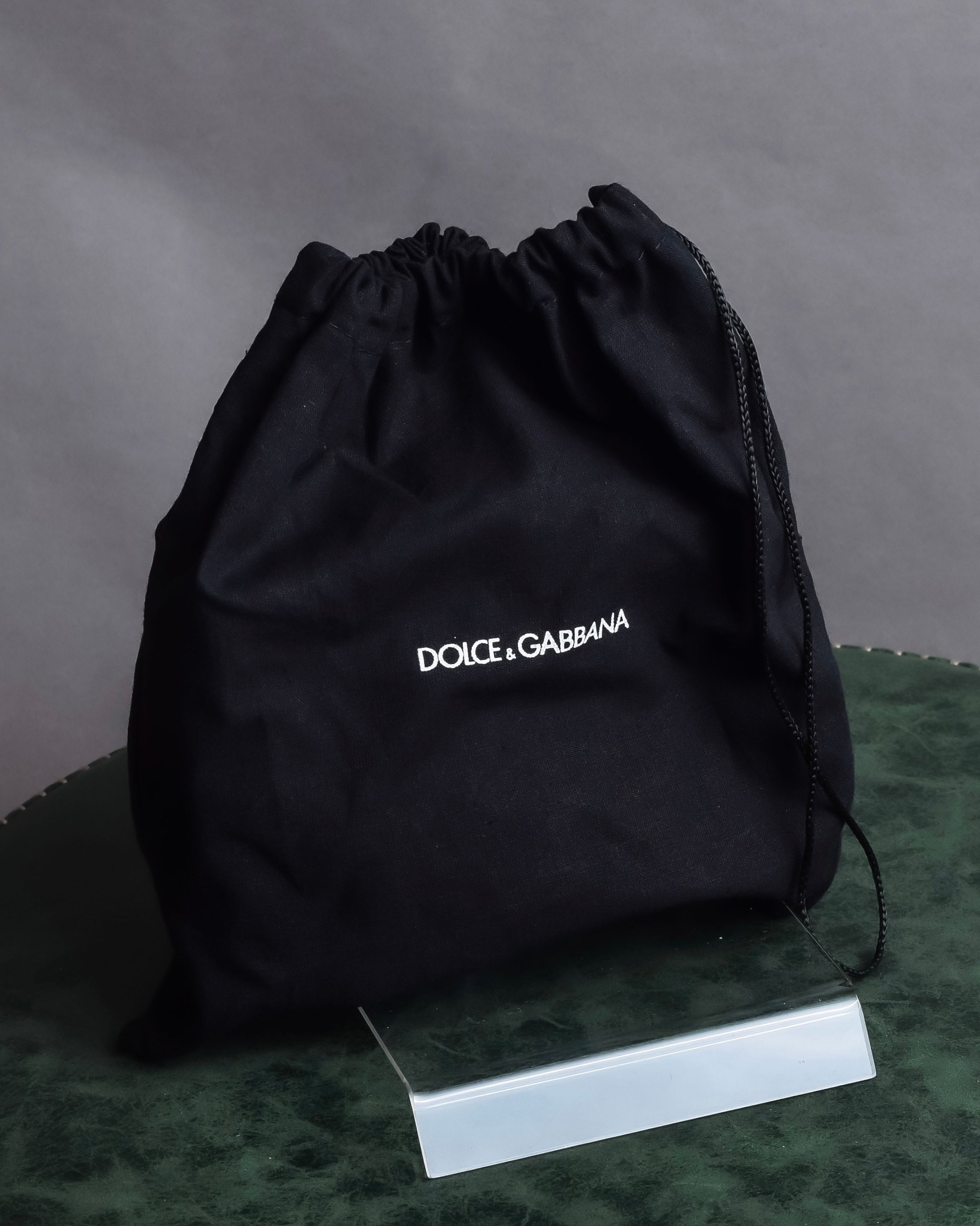 "Dolce & Gabbana" Libra motif silver buckle leather belt