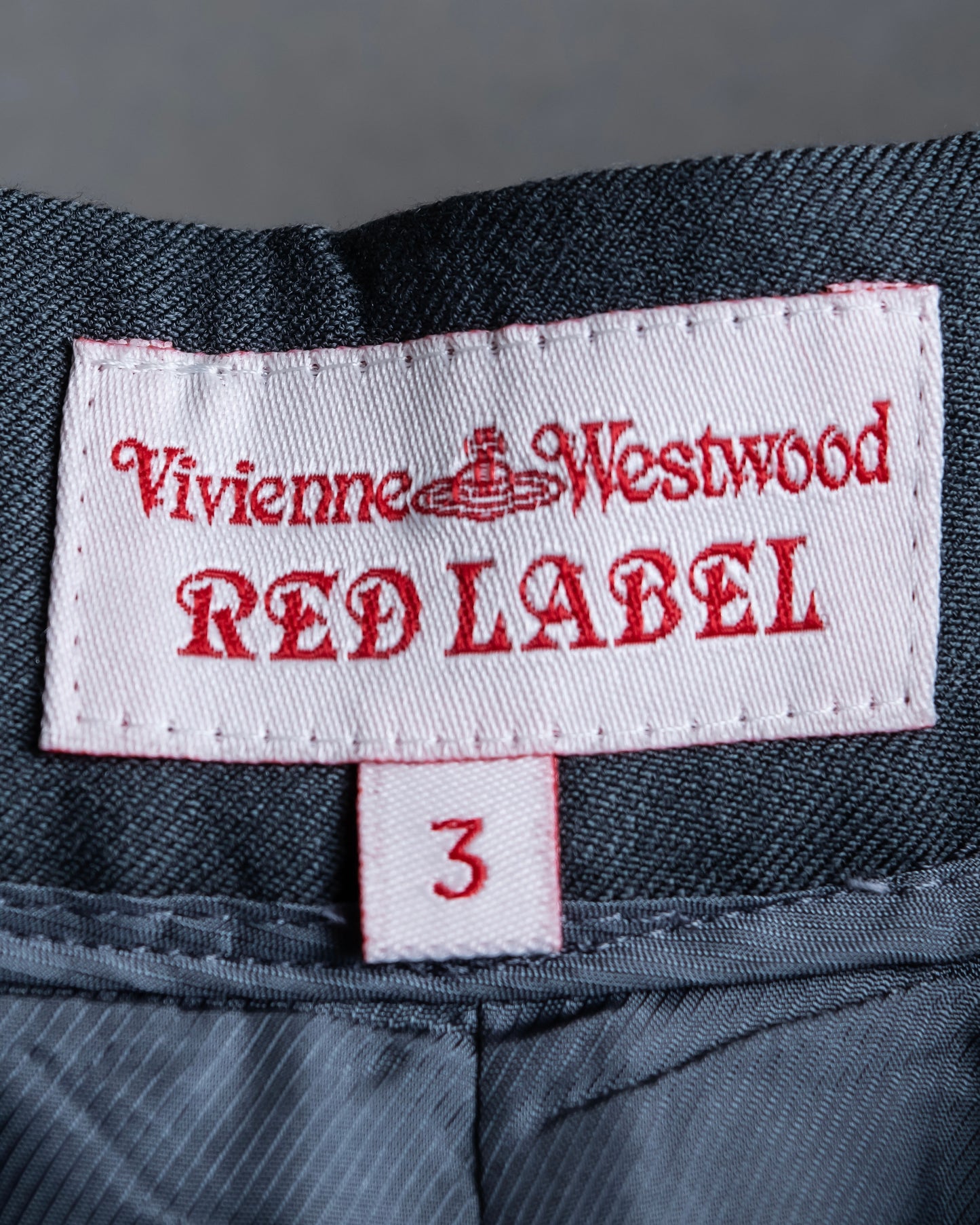 "Vivienne Westwood RED LABEL"    3 tuck blue gray color wide silhouette slacks