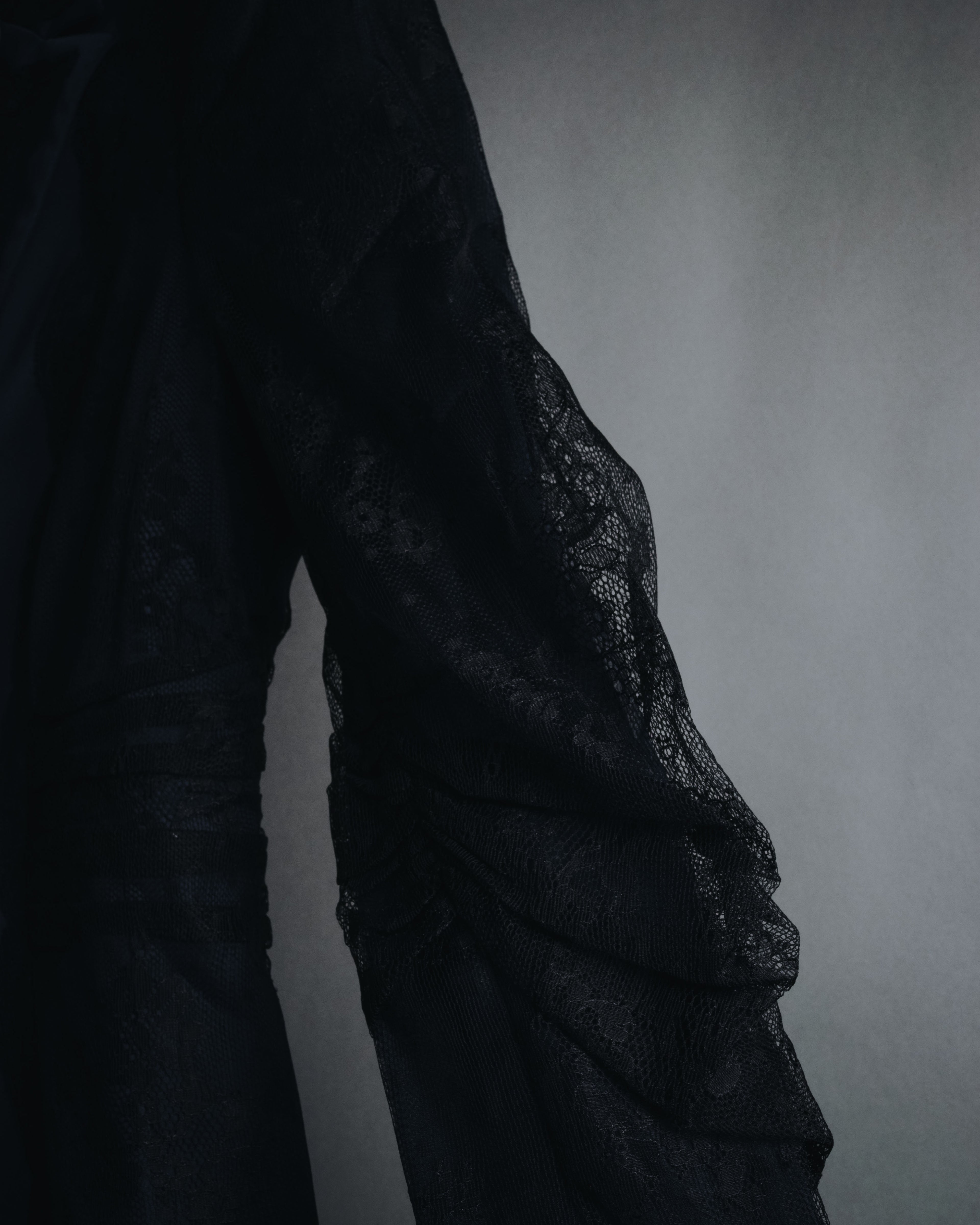 "ARMANI COLLEZIONI" Sheer lace layered tailored jacket