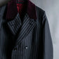 "GUCCI" Velour upper collar design thick stripe pattern chester coat