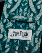 "JEAN PAUL GAULTIER" Trompe l'oeil design silk neck tie