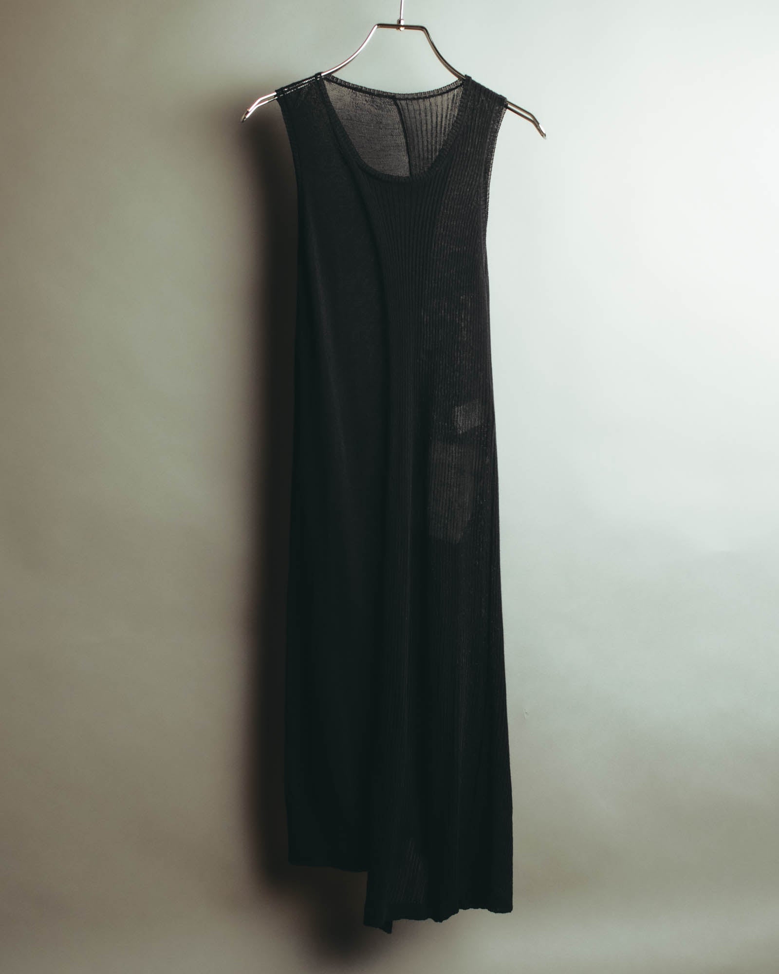 “Yohji Yamamoto” 2010’s sheer cotton ribbed long dress