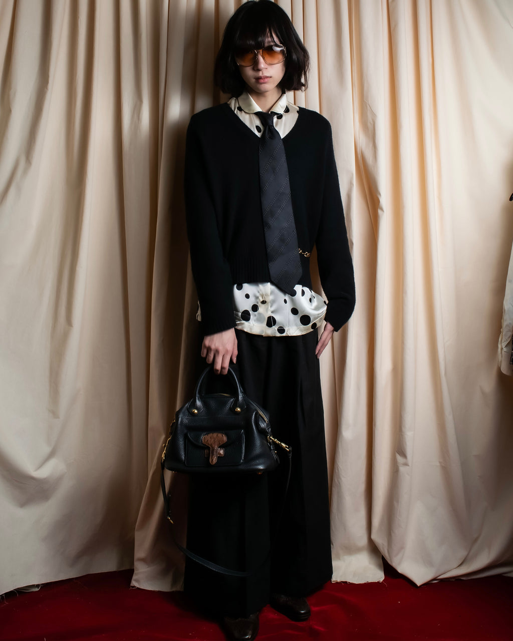 "GIORGIO ARMANI" Mixed material striped necktie