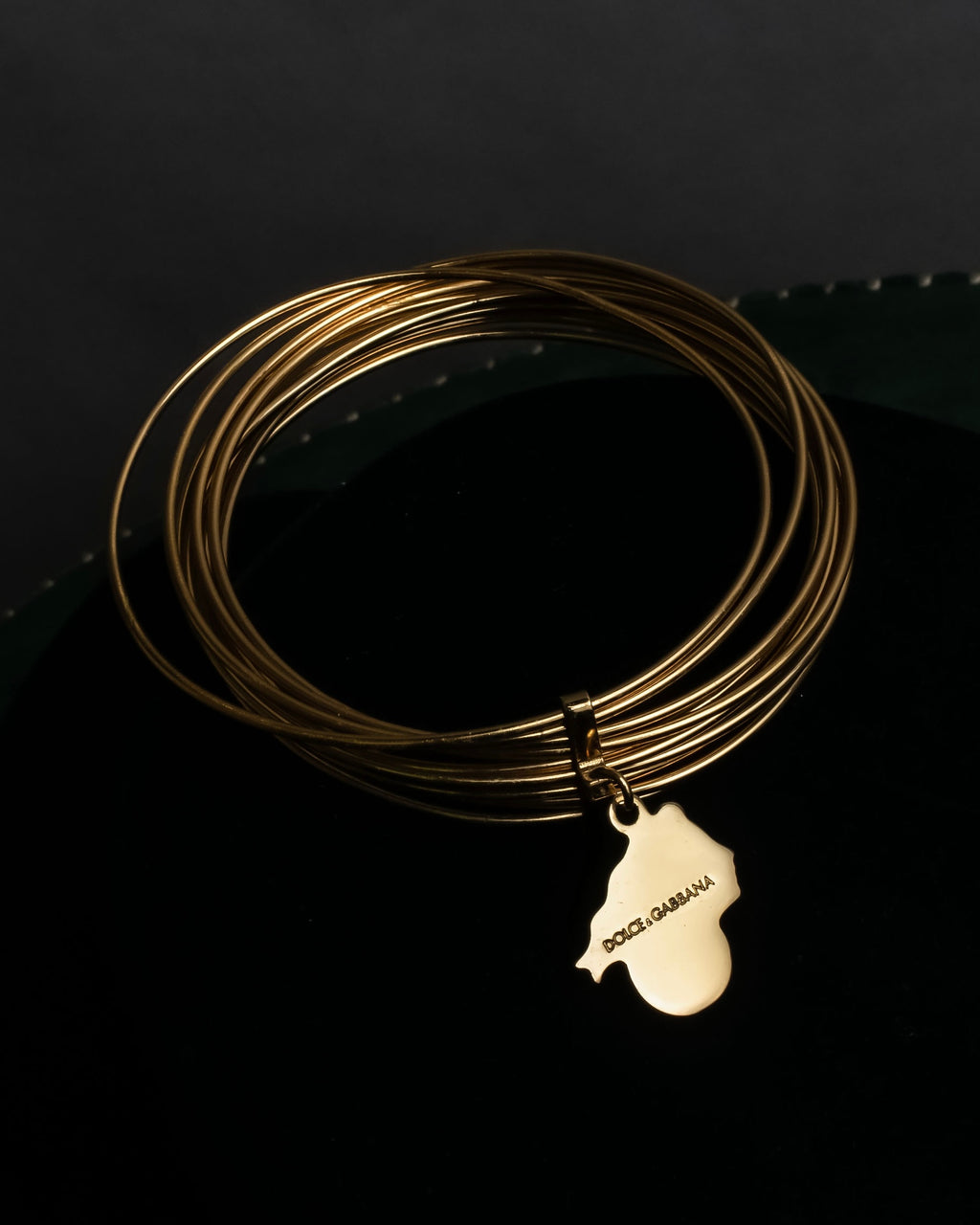"Dolce & Gabbana" Ultra-thin wire layered gold metal bangle