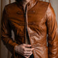 "EMPORIO ARMANI"  Quilted design brown color leather jacket