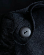 "Christian Dior" Front button design flare wool skirt