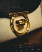 "Salvatore Ferragamo" 20's Bicolor leather top-handle bag