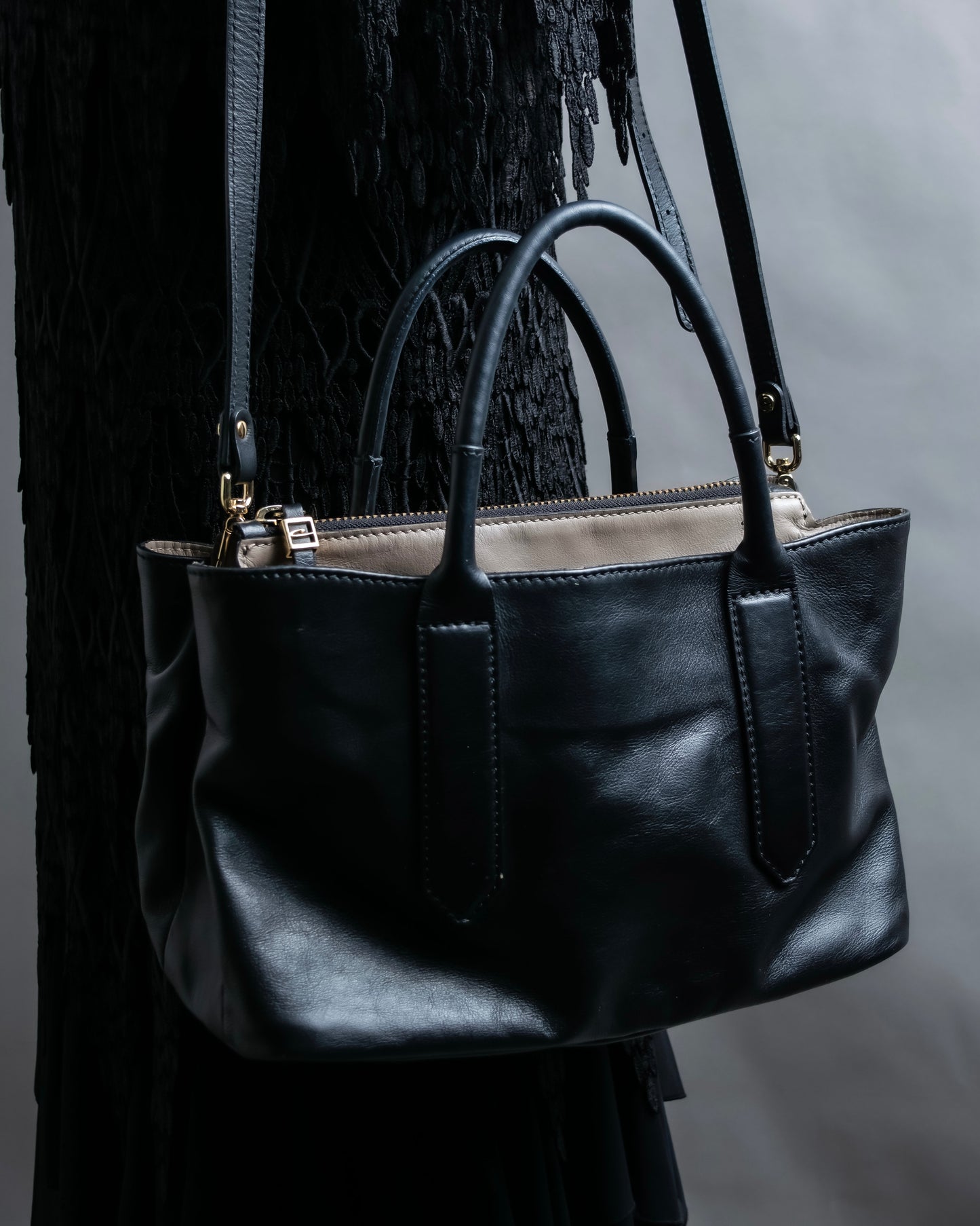 "GIANNI CHIARINI" High quality leather 2way shoulder bag