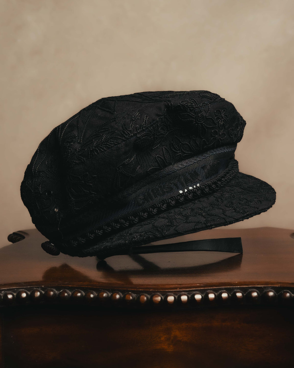 -SPECIAL- "Christian Dior" 20's Intricately embroidered botanical sailor cap