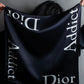 "Christian Dior" Logo＆Addict print small square scarf