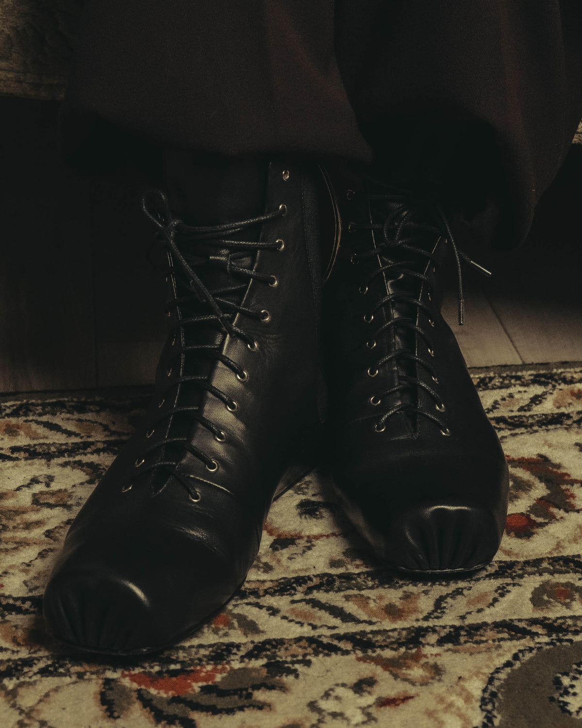 -SPECIAL- "JIL SANDER" 10's Sculptural gathered toe leather ankle boots