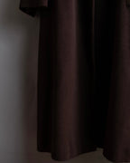 "BURBERRYS" Fly front deep brown soutien collar super long coat