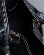 "Jas-M.B." Belt flap design leather shoulder bag