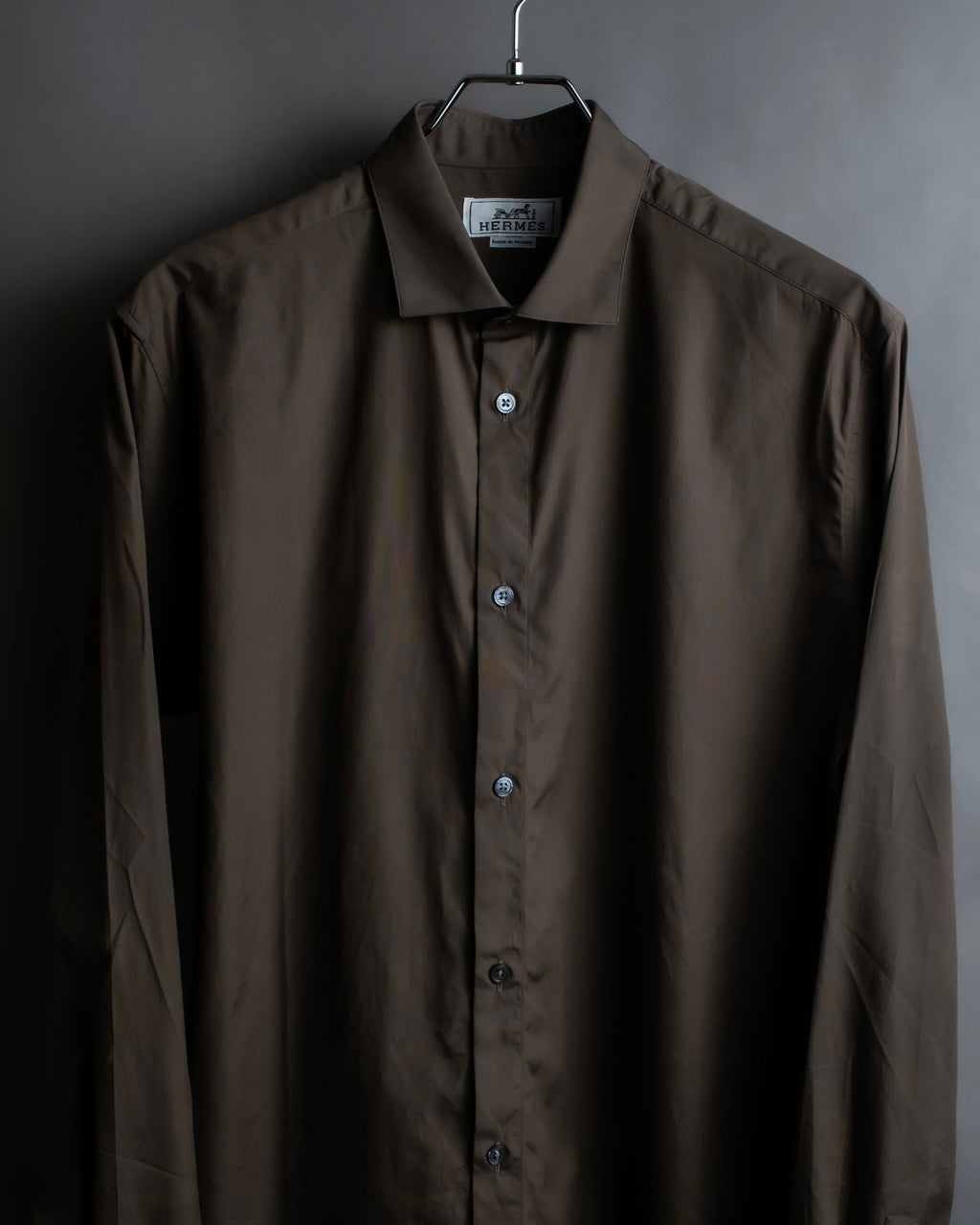 "HERMES" Mocha brown color oversized shirt