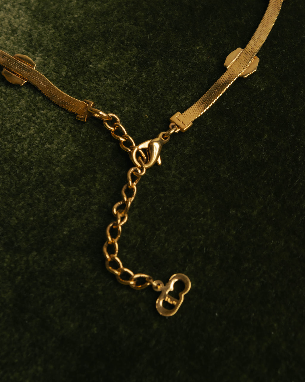 "Christian Dior" 90's-00's Fluted gold tone chain anklet