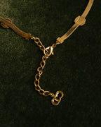 "Christian Dior" 90's-00's Fluted gold tone chain anklet