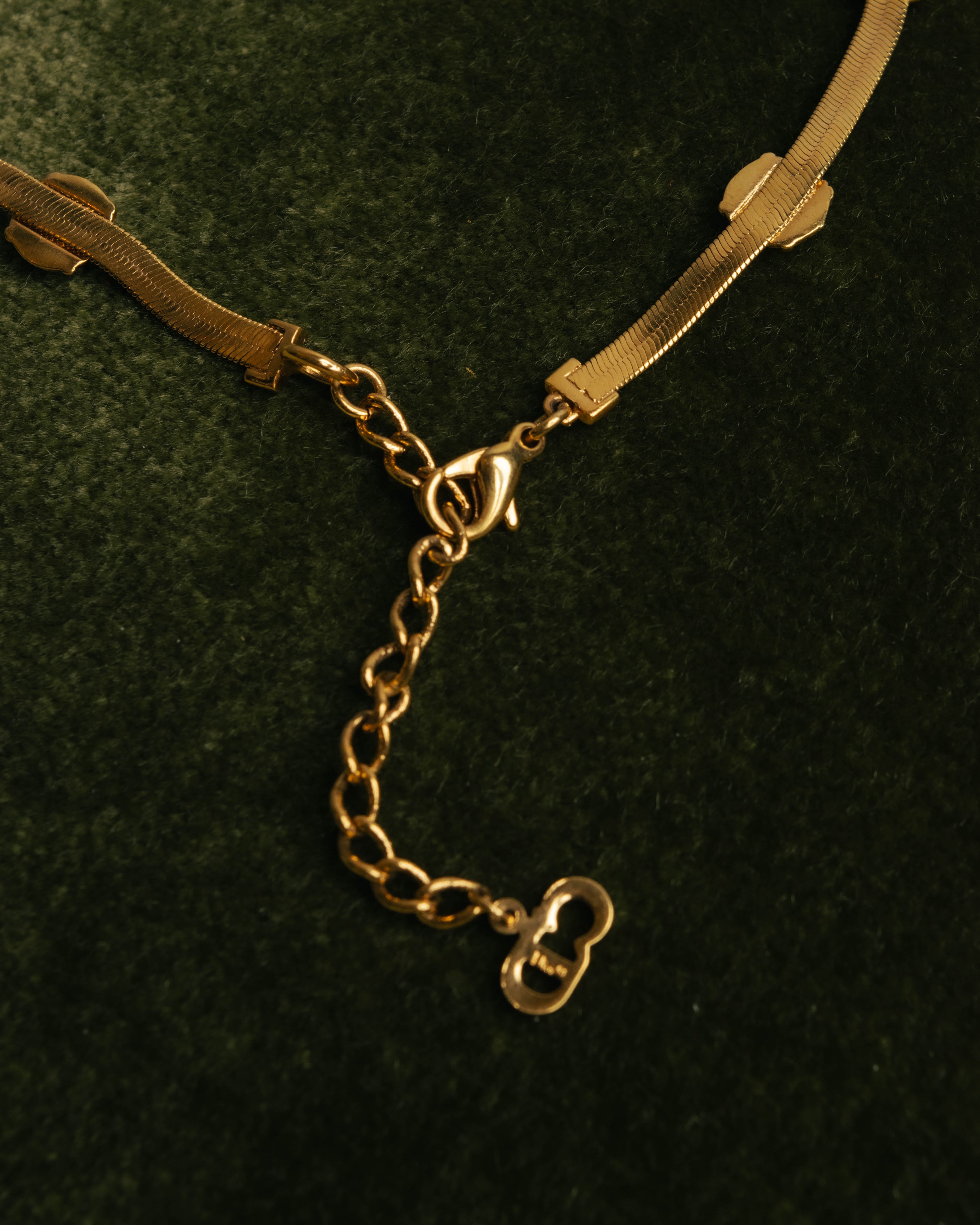 "Christian Dior" 90's-00's Fluted gold tone chain anklet