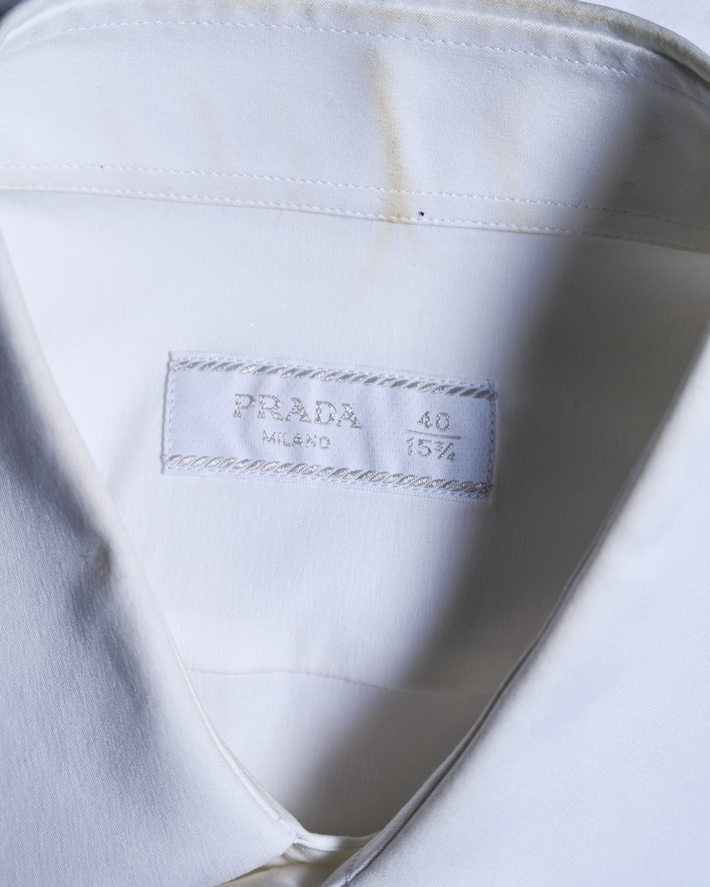 PRADA/ 2021 Thick Collar Oversized Dress Shirt White