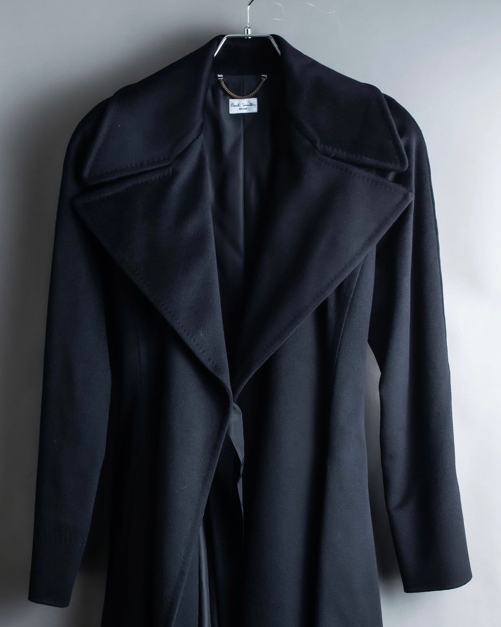 "PAUL SMITH" 100% wool maxi length belted gown coat