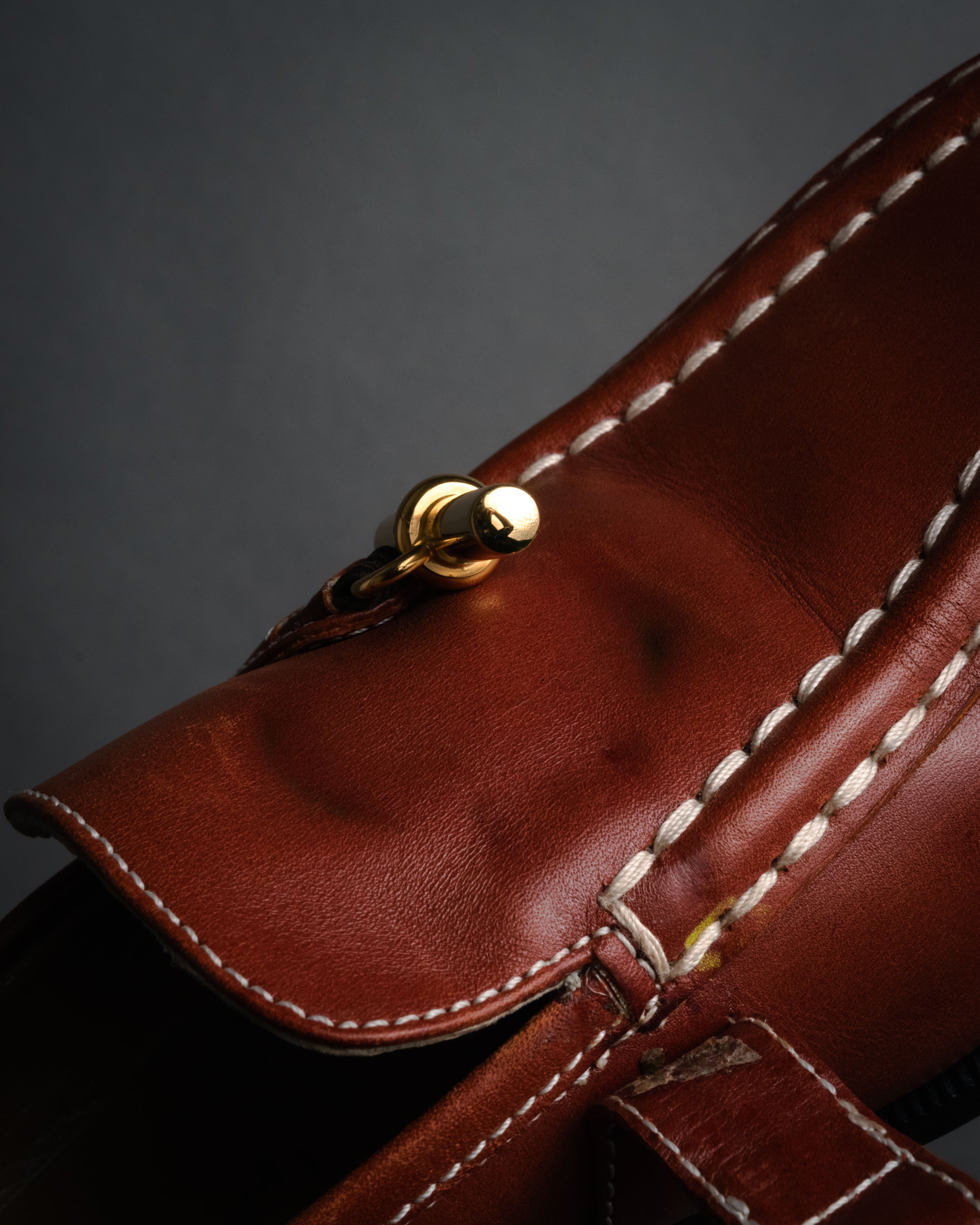 “HERMES” 90’s-00’s Chaine d’ancre hardware loafers