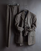 "BROOKS BROTHERS" Melange tweed three-piece suit