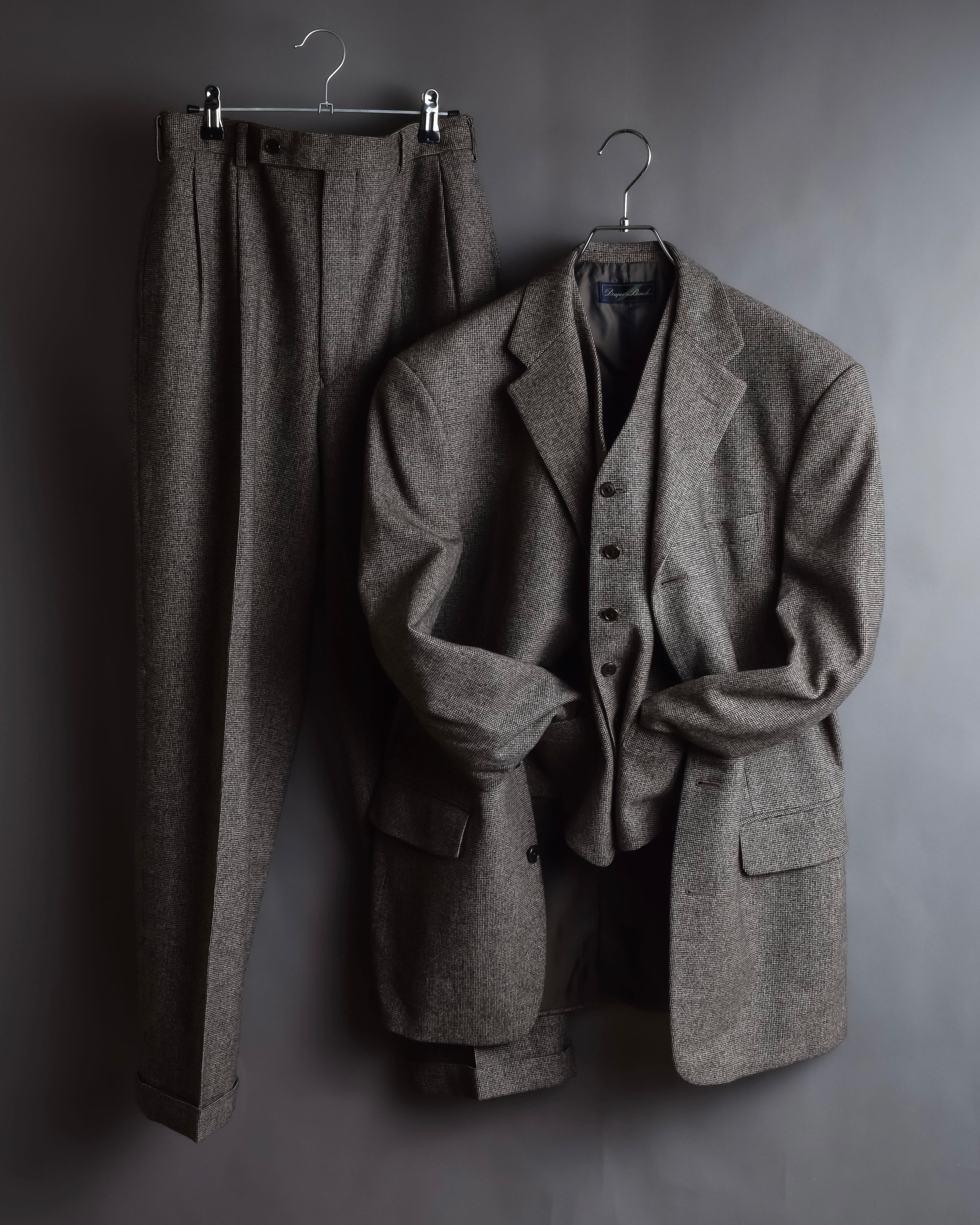 "BROOKS BROTHERS" Melange tweed three-piece suit