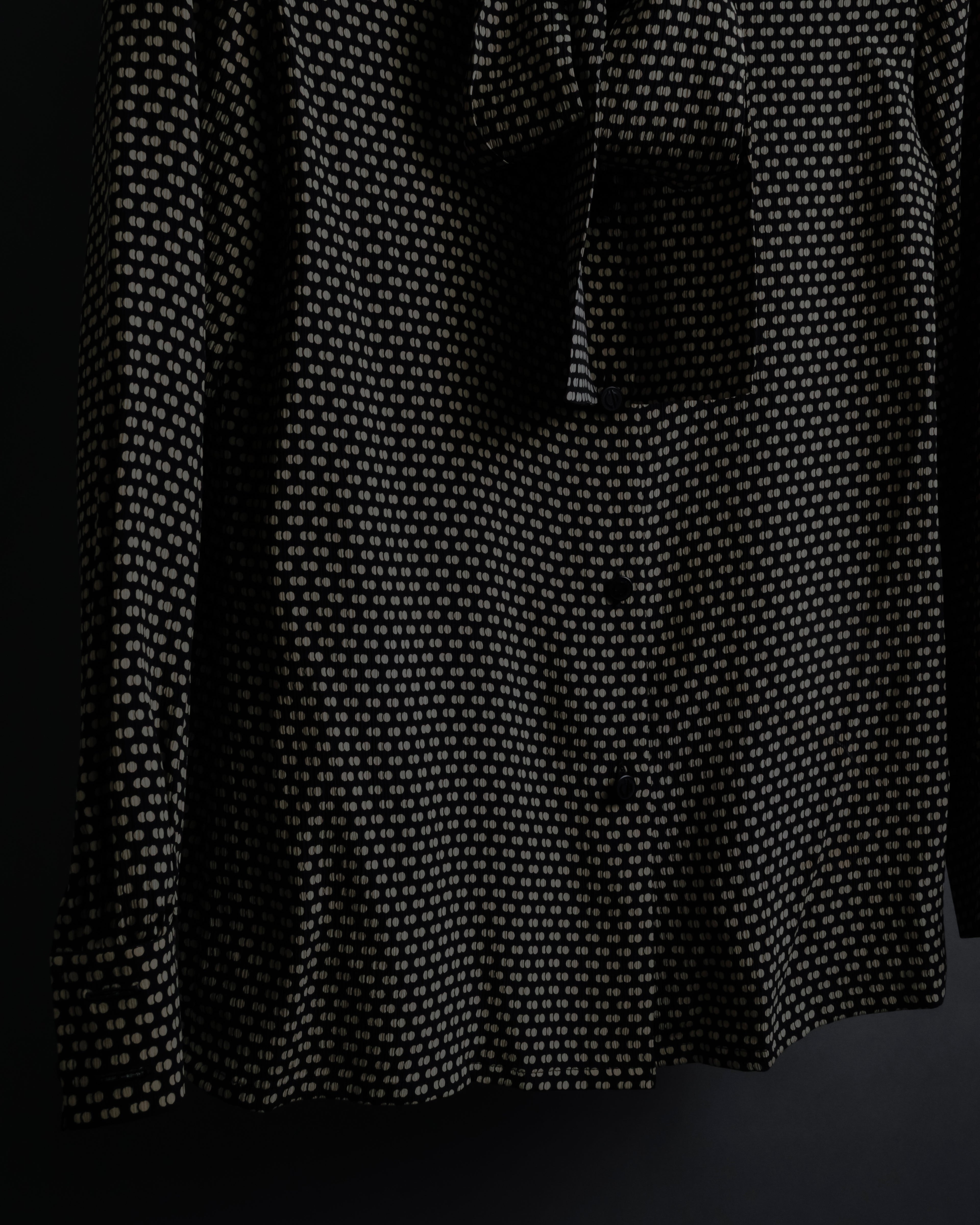 "Christian Dior PRETA PORTER" Ivory polka dot bow tie blouse