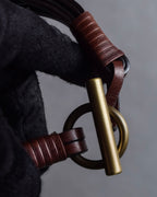 "CELINE" Bundled wrap leather layered belt