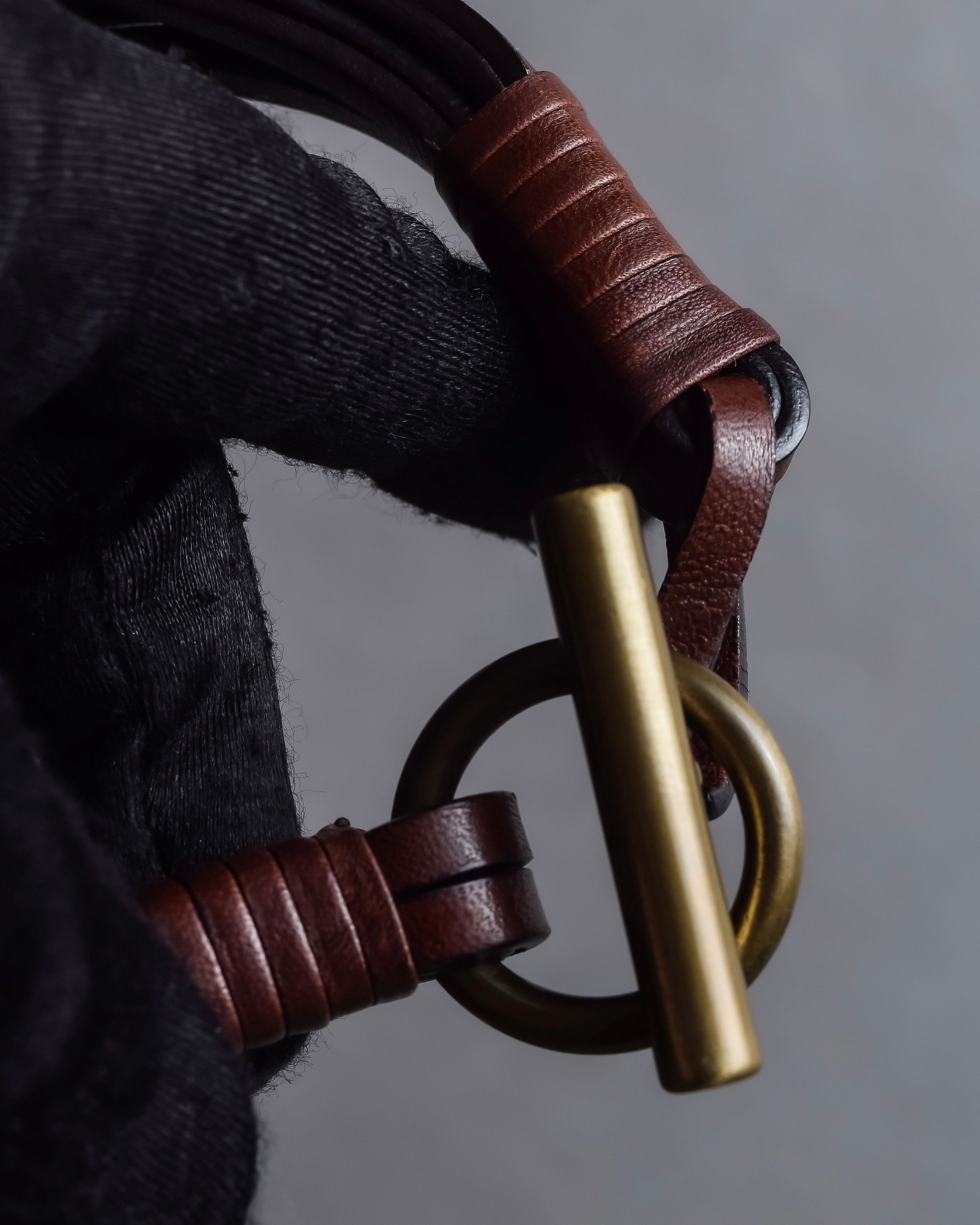 "CELINE" Bundled wrap leather layered belt